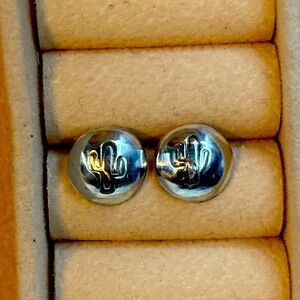 Sterling silver cactus earrings